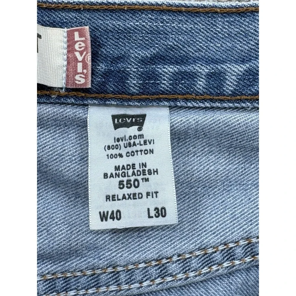 Vintage Levis 550 Jeans Mens 40x30 Blue Relaxed Fit 100% Cotton *Actual Waist 38
